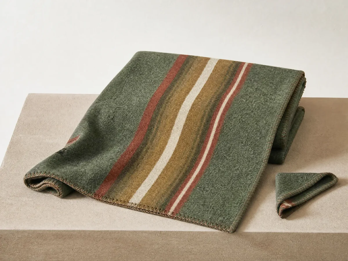 A folded woven textile framed with generous crop room for Shopify storefront slots.