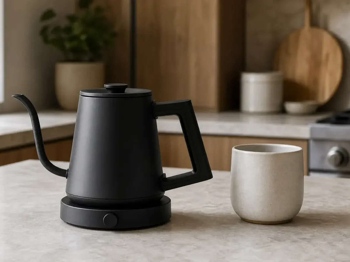 A matte electric kettle framed clearly for a Shopify product-media gallery.